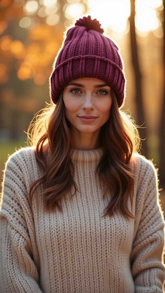 cozy oversized knitted hat