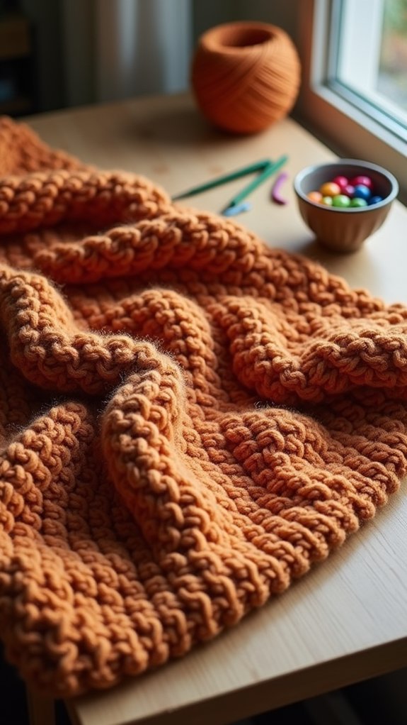 cozy oversized knitted throw