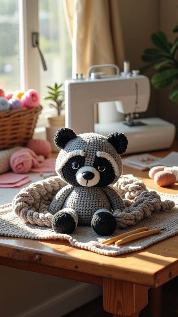 cozy raccoon themed blanket companion