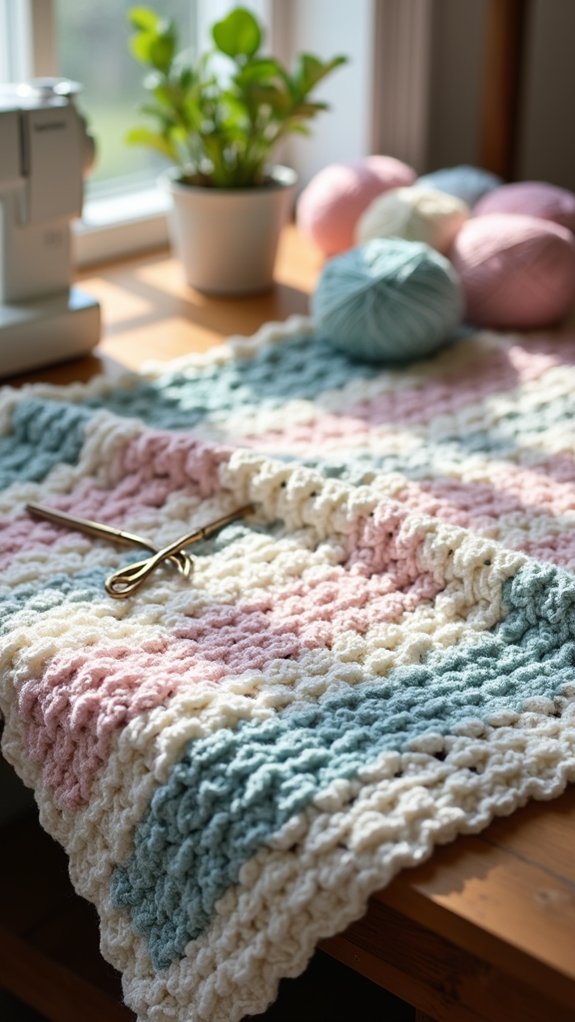 cozy striped lap blanket