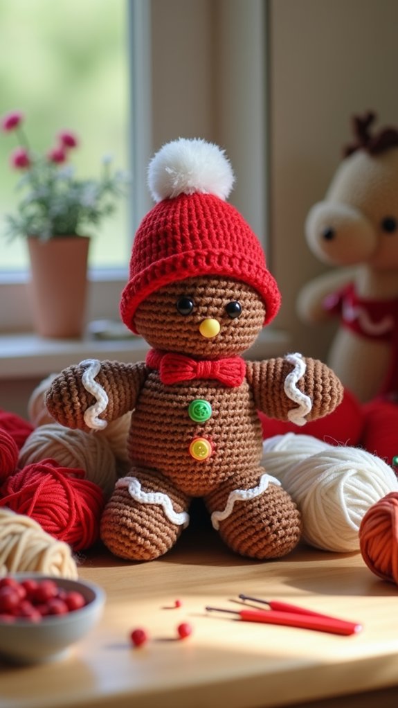 crochet gingerbread man hat