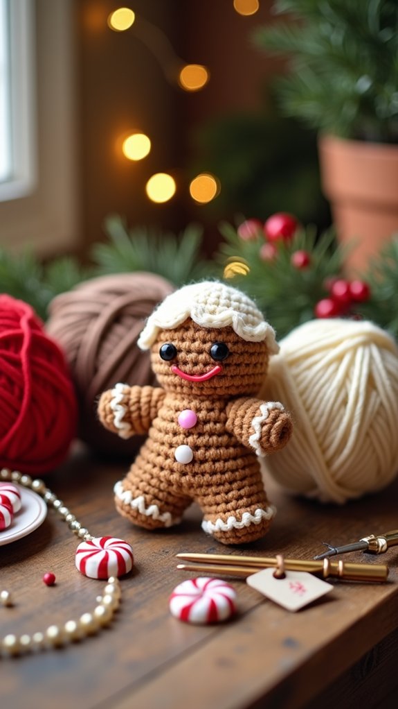 crochet gingerbread man set
