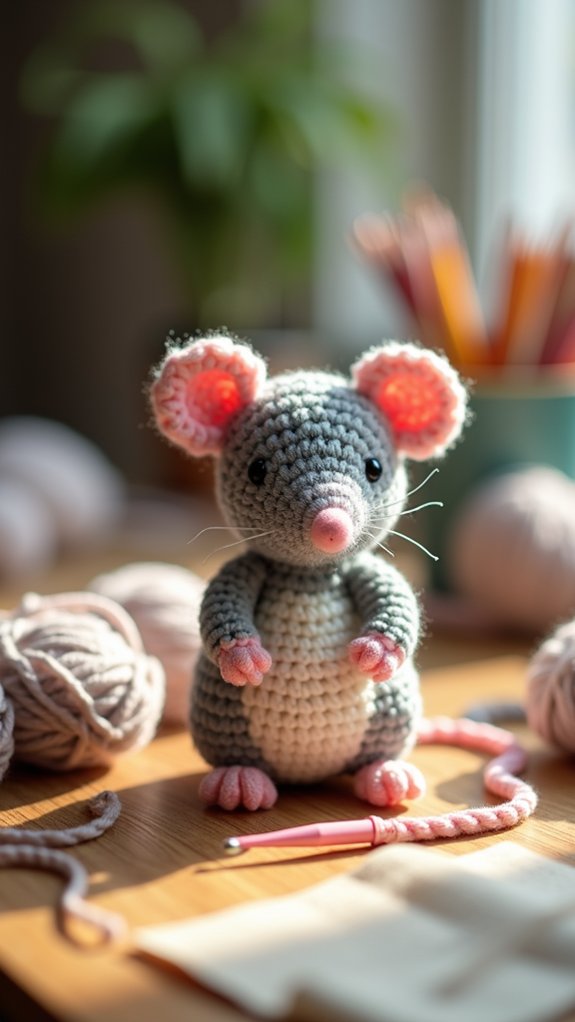 crochet rat decoration craft