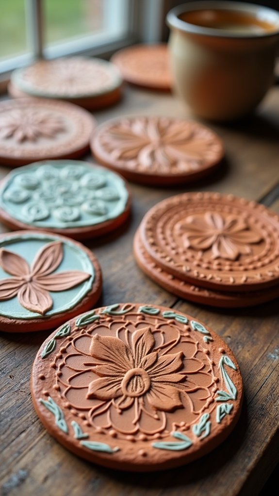custom clay coaster designs
