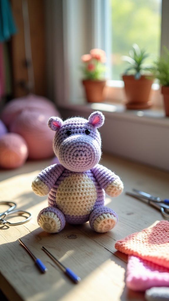 cute crochet hippo accessory