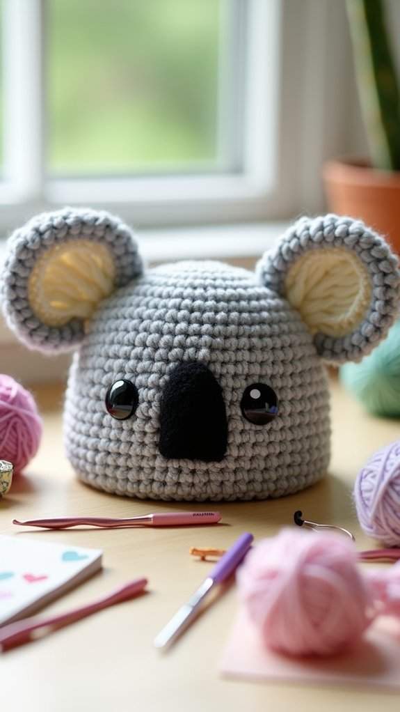 cute koala themed beanie hat