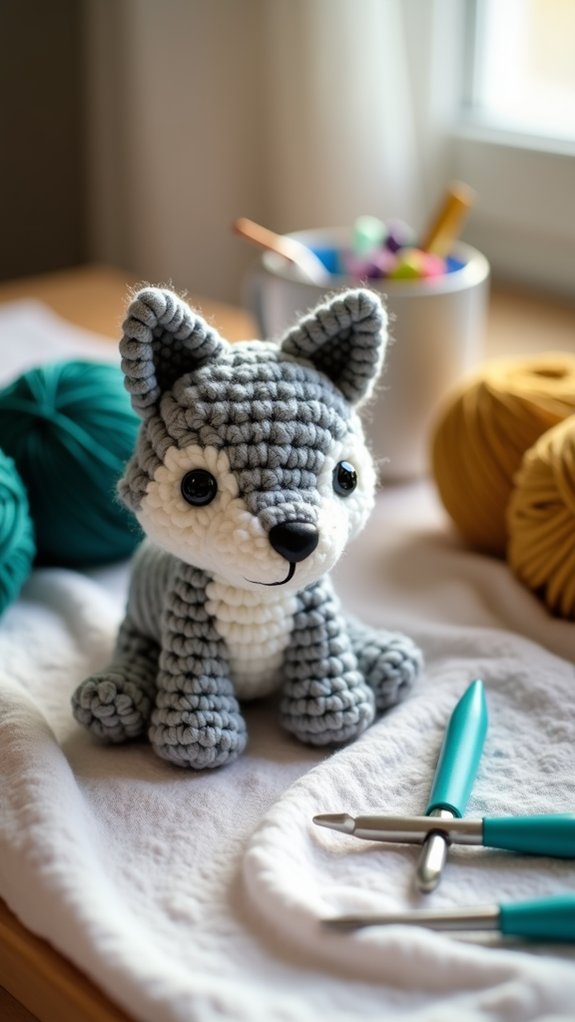 cute miniature wolf toy