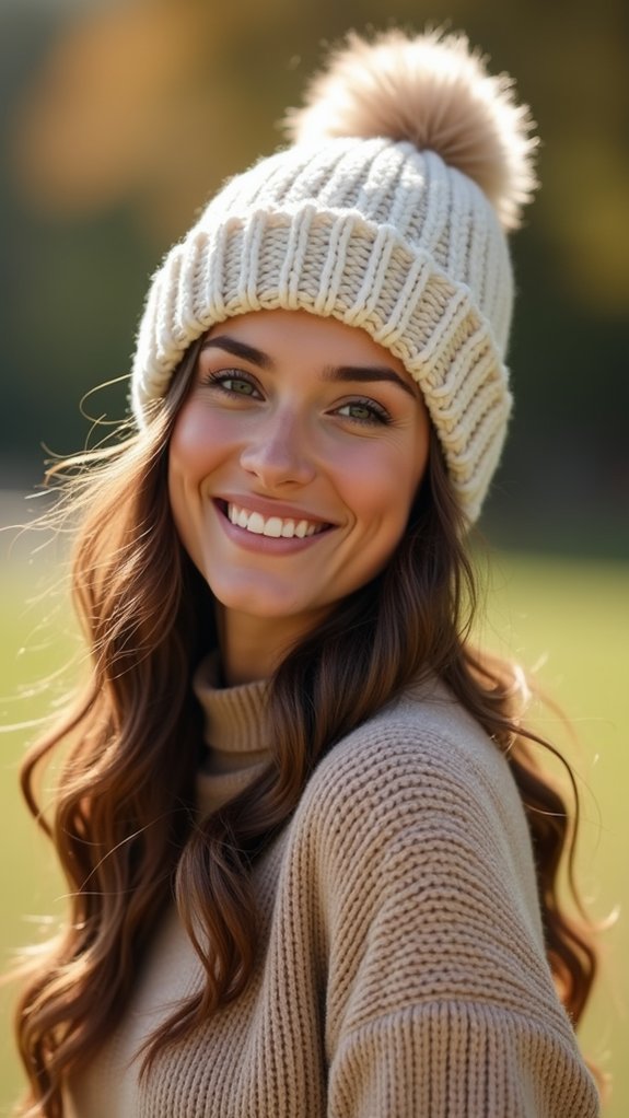decorative knitted winter hat