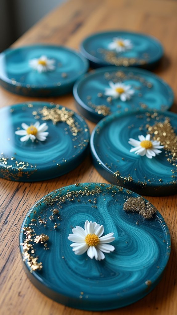 decorative resin drink coasters