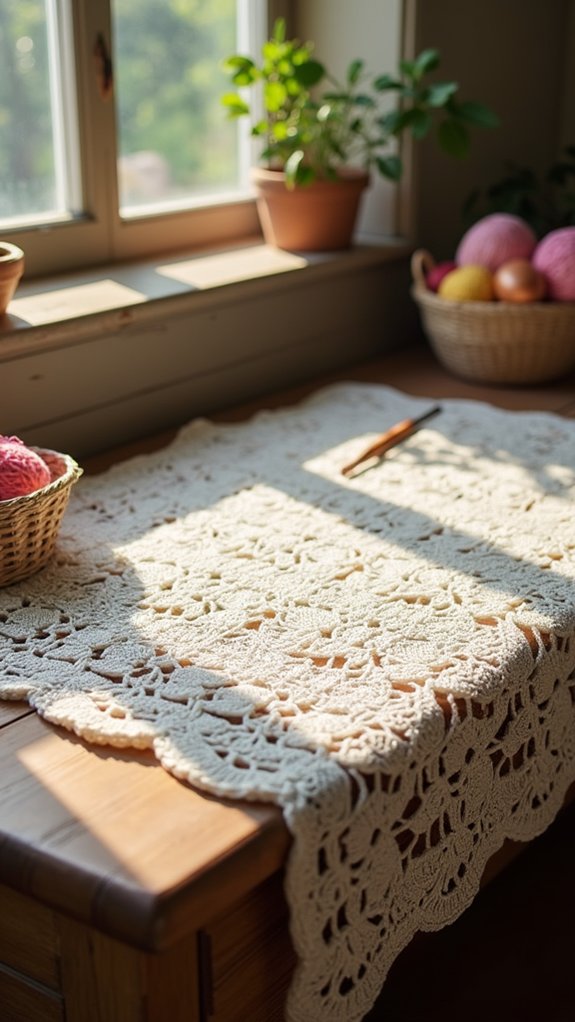 delicate handcrafted lace blanket