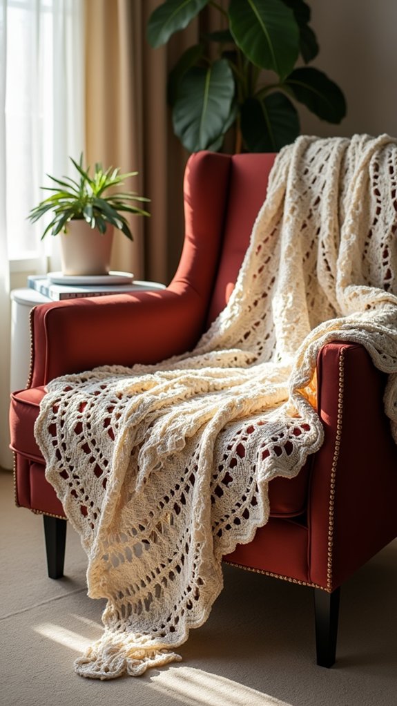 delicate lace triangular shawl