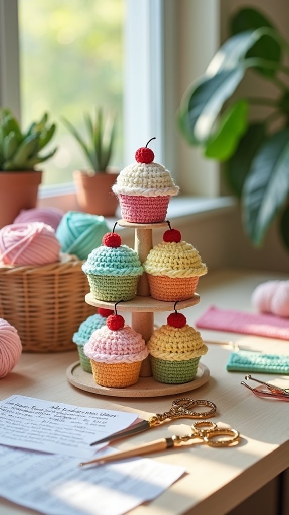 deliciously stacked cupcake display