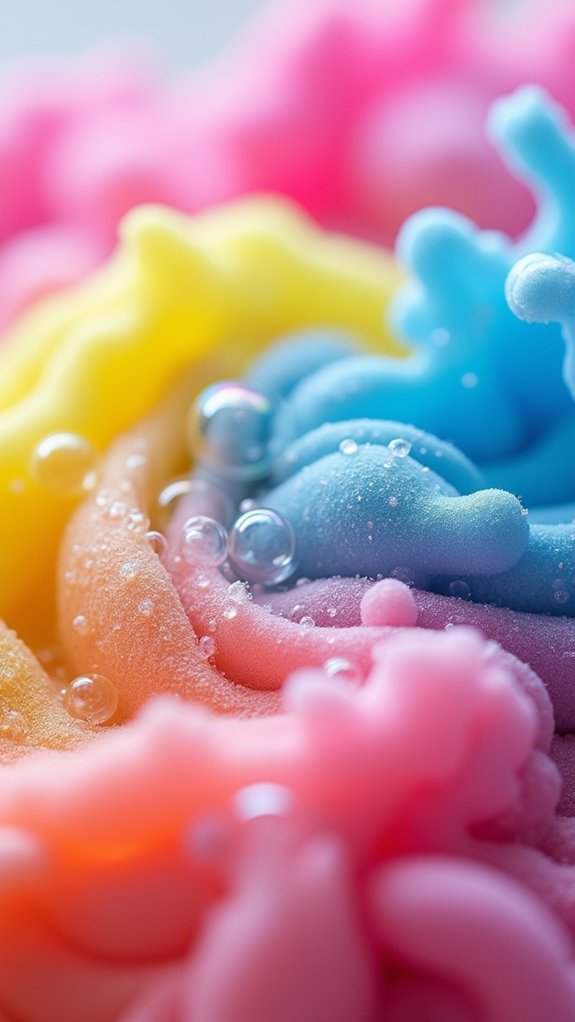 elastic colorful gooey substance