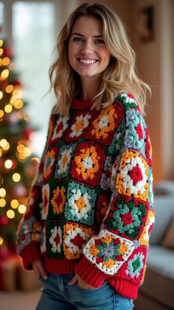 festive crocheted square patterns