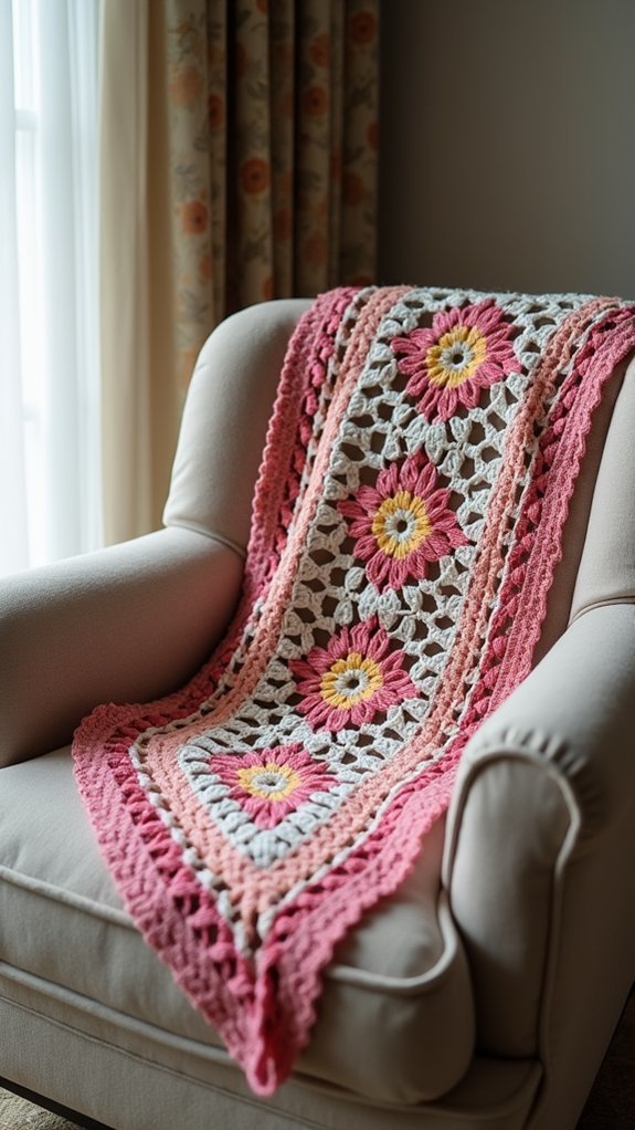 floral triangle shawl design