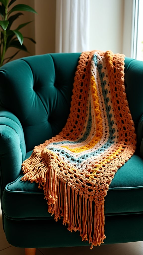 fringe trimmed triangle shawl