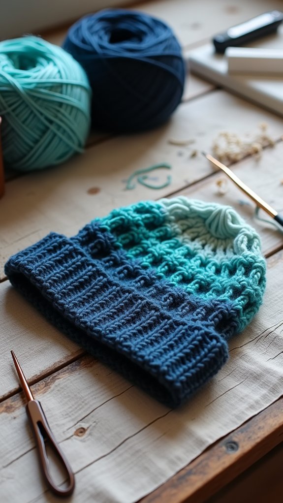 gradient slouchy beanie hat