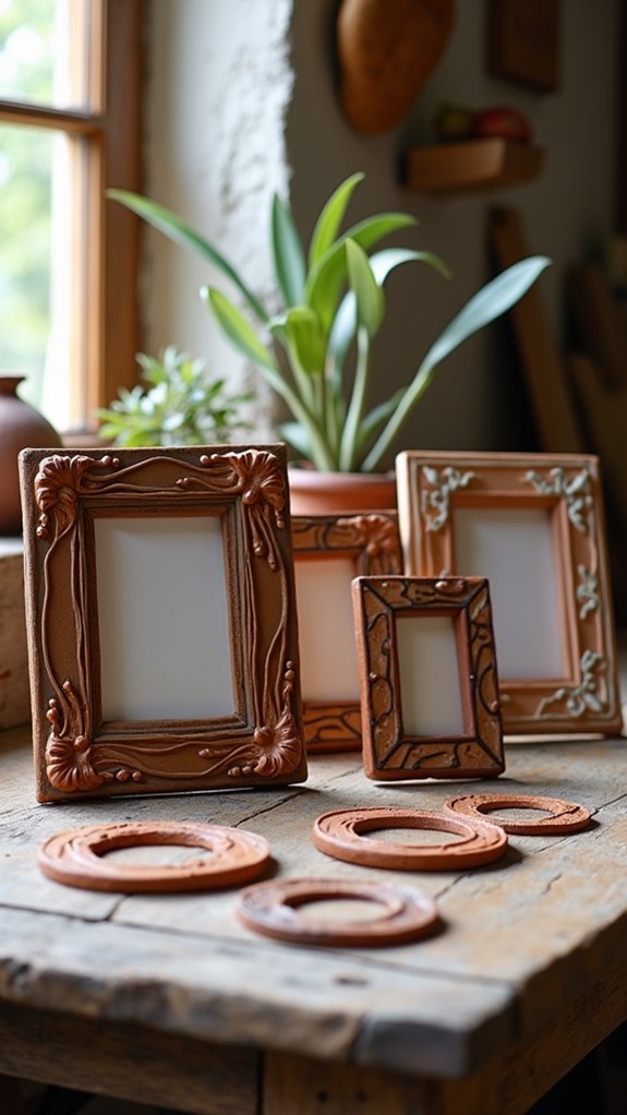 handcrafted clay photo frames