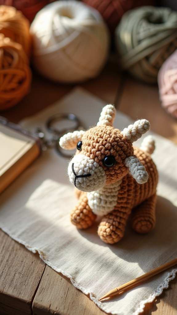 handmade crochet goat accessory
