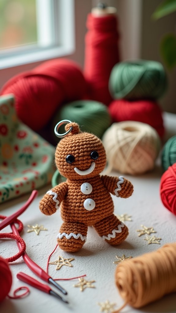 handmade crochet keychain ornament