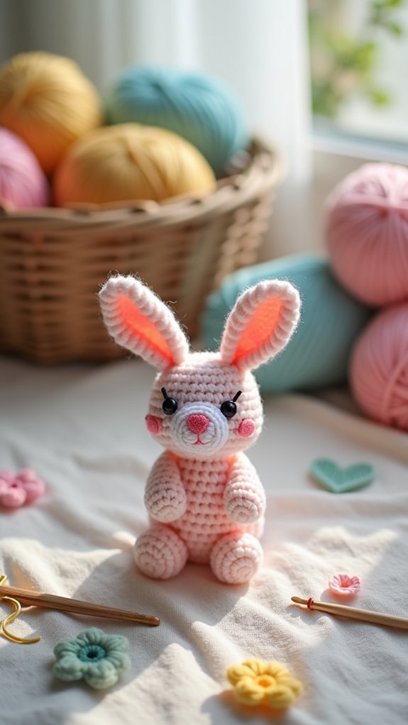 handmade crochet rabbit keychains