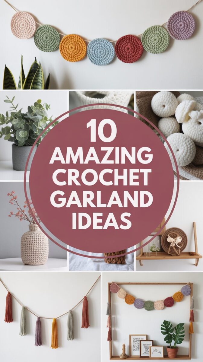 Sparkly Yarn Crochet Garland Ideas
