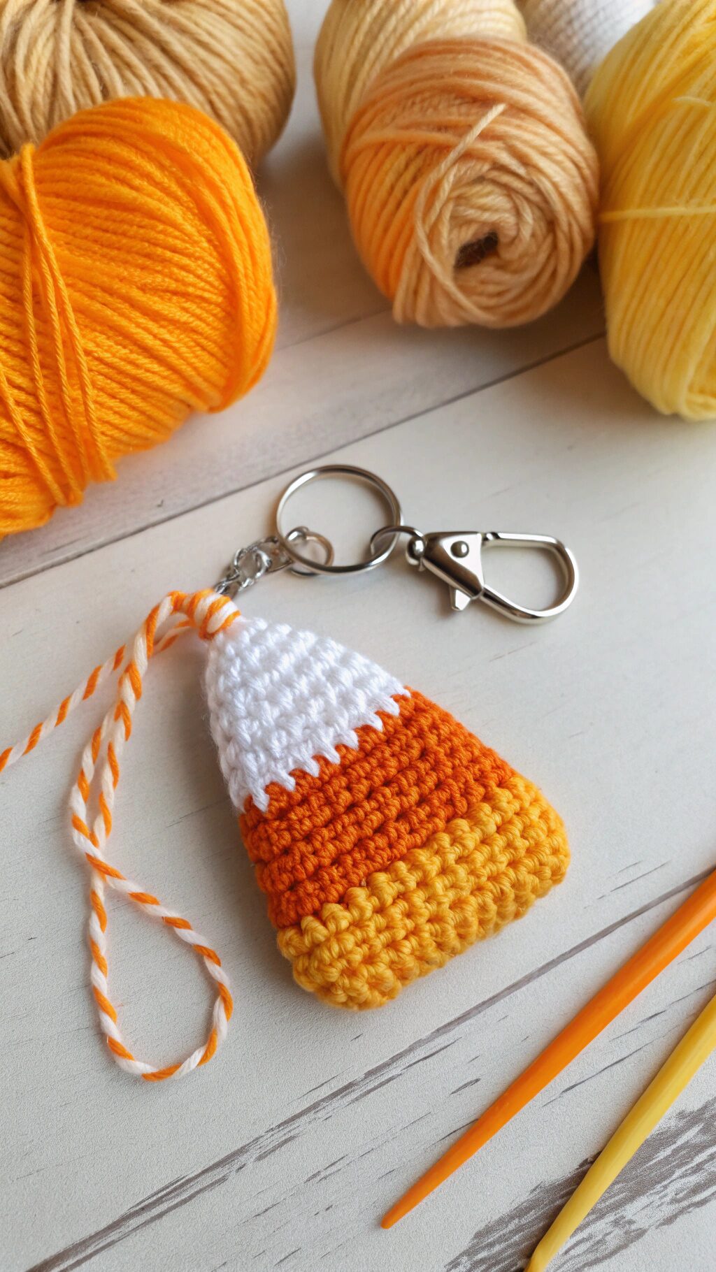 Miniature Candy Corn Keychain