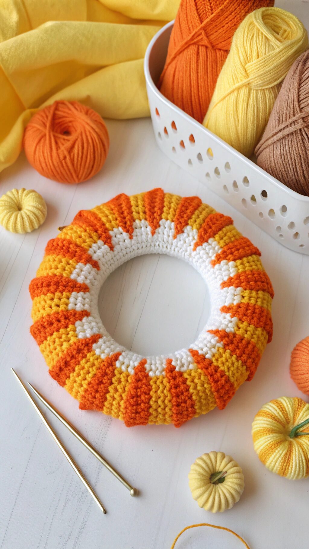 Seasonal Candy Corn Wreath