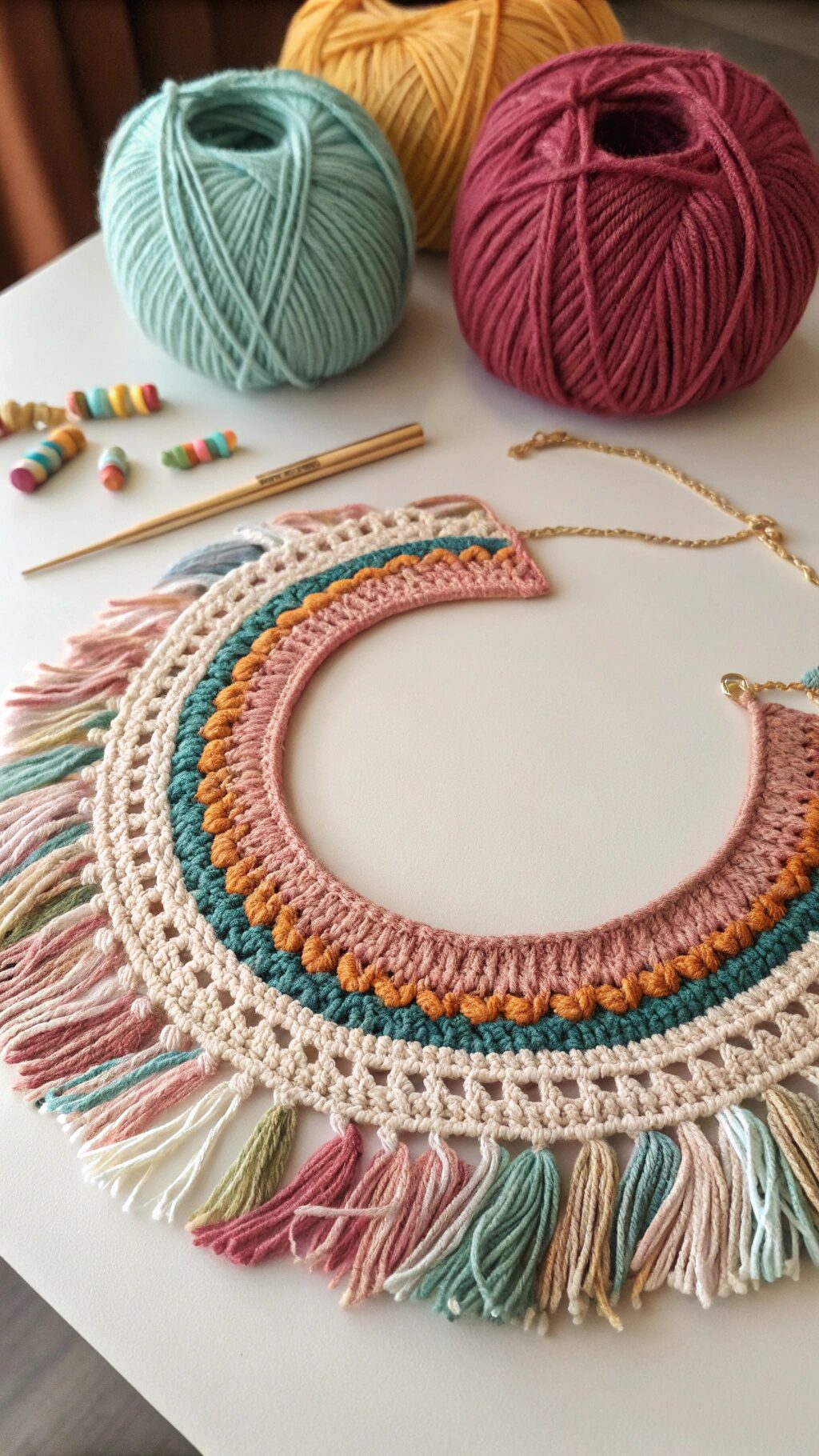 Bohemian Fringe Crochet Collar