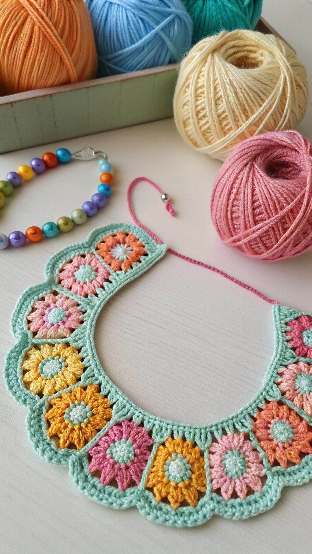 Colorful Granny Square Collar