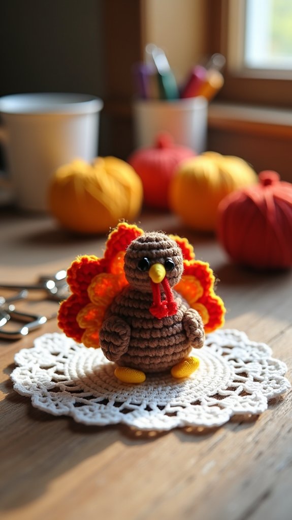 mini turkey keychain craft