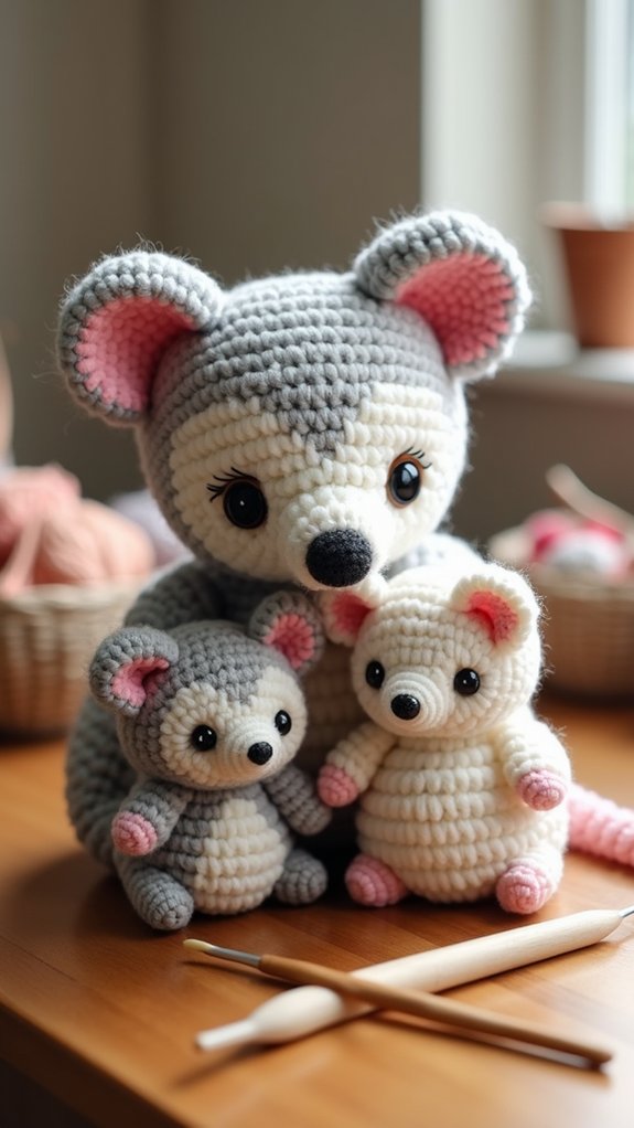 opossum family toy set