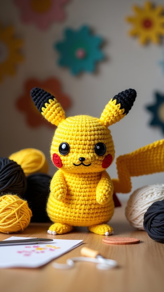 pikachu crochet doll instructions
