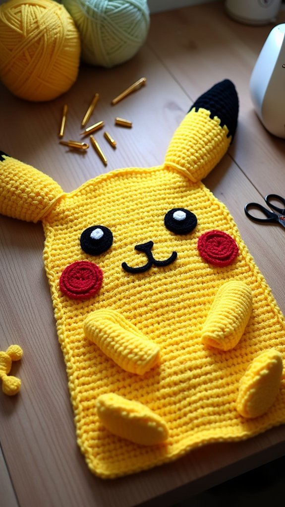 pikachu themed baby blanket
