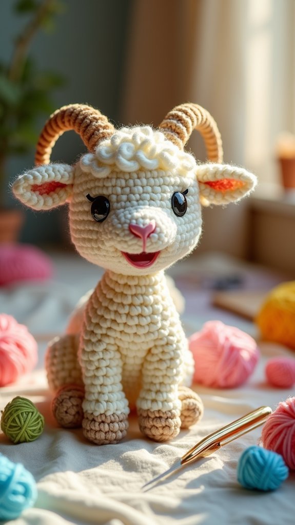 playful animated goat character