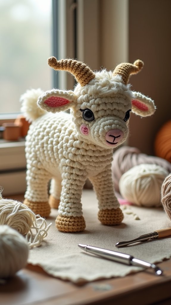 playful goat fabric design