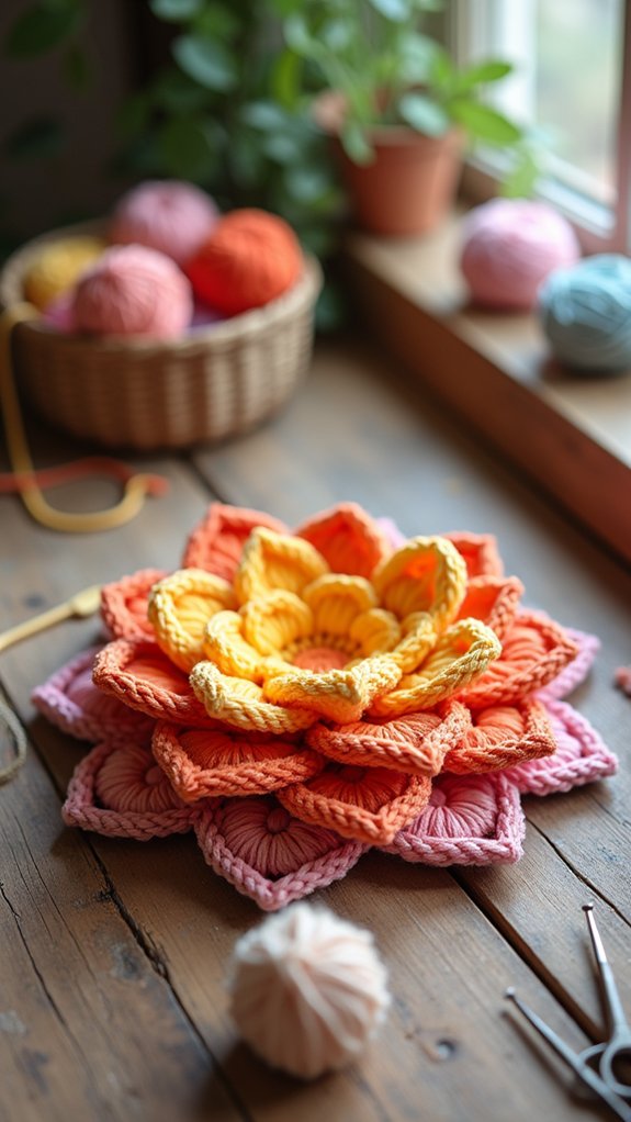 puff flower coaster design