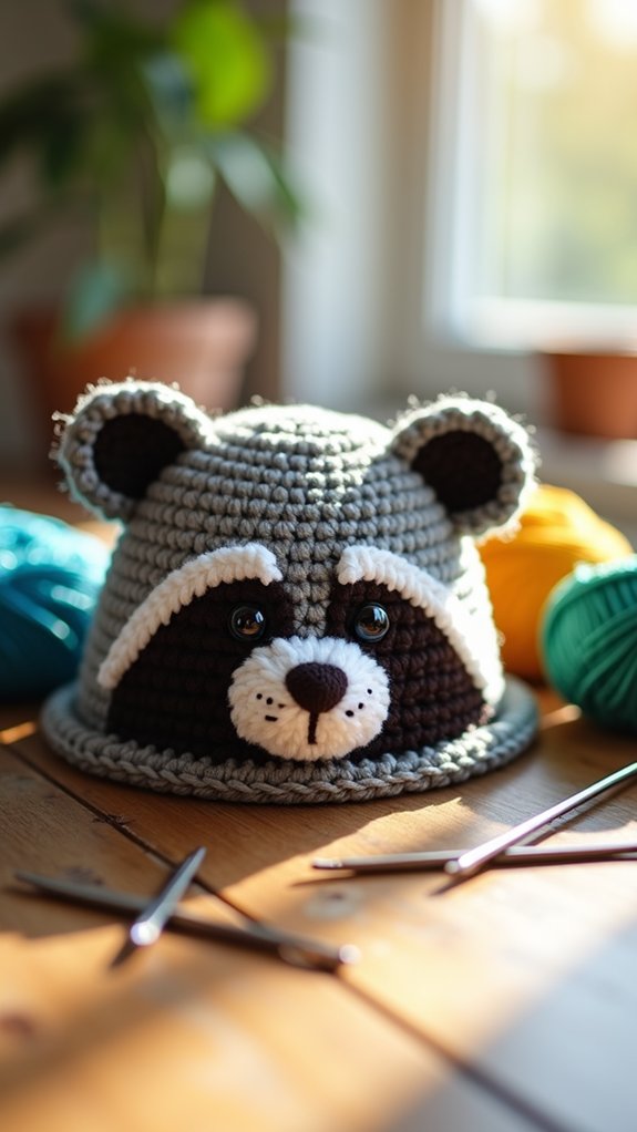 raccoon hat design instructions