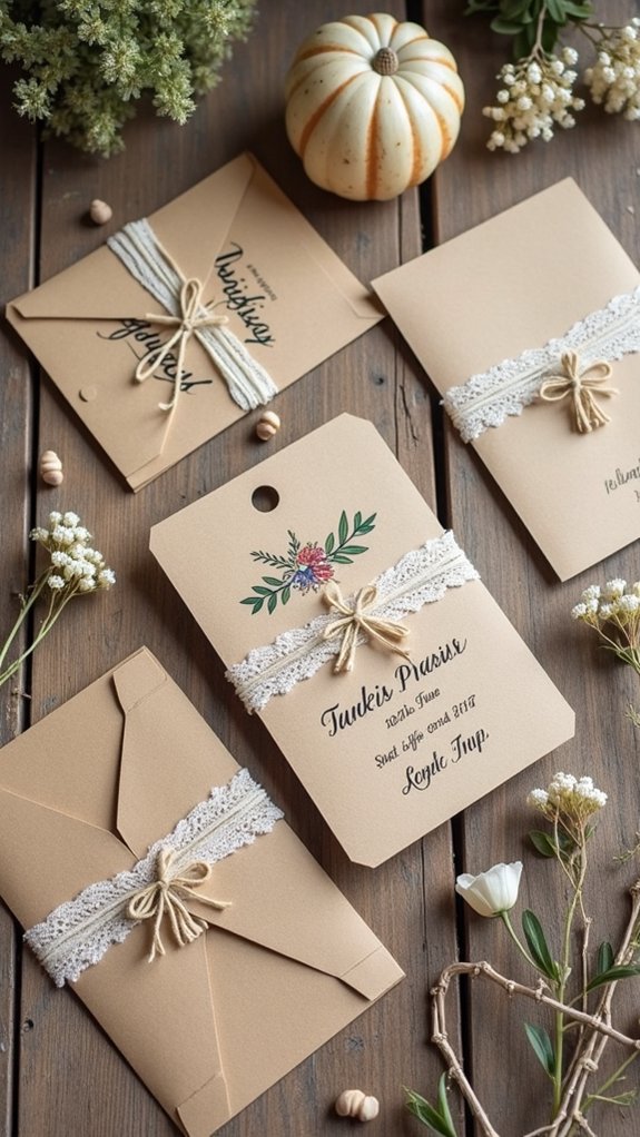 rustic kraft paper invites