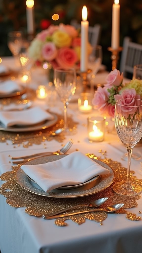 sparkling dining table decor