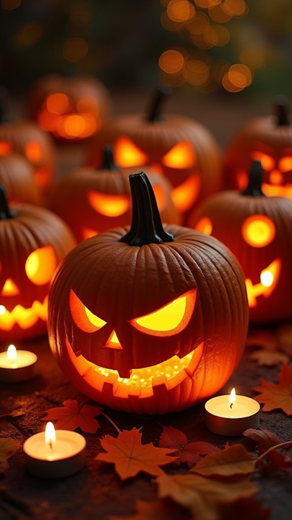 spooky carved pumpkin face