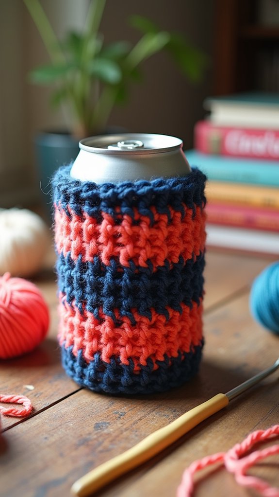 striped beverage insulator sleeve