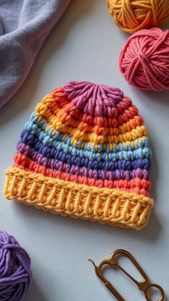 stylish colorful winter hat