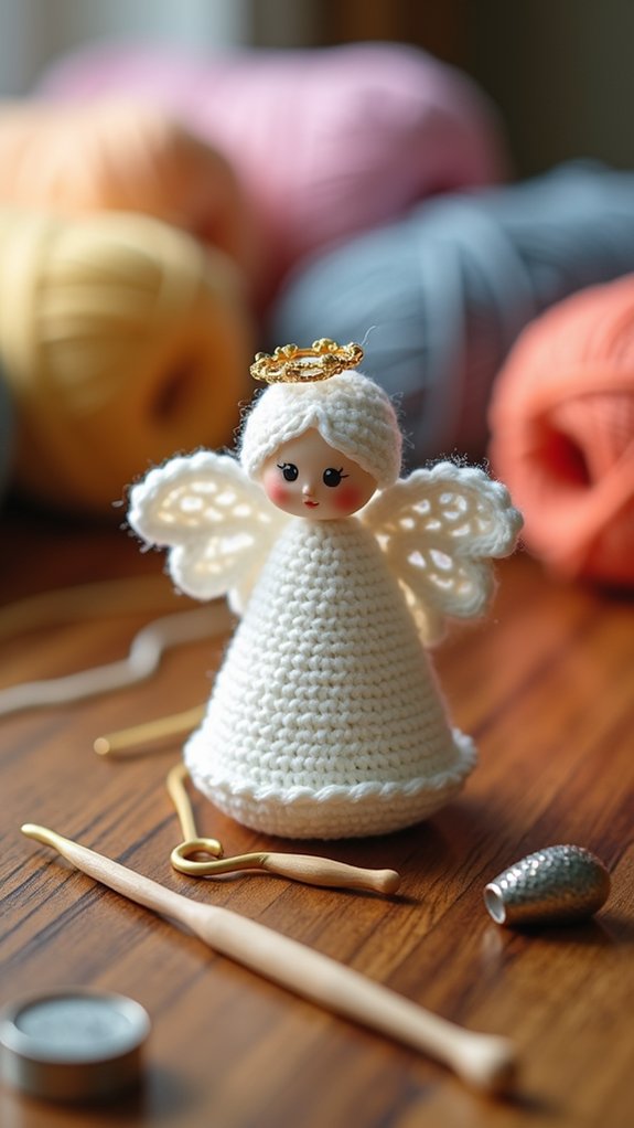 tiny handmade crochet angels