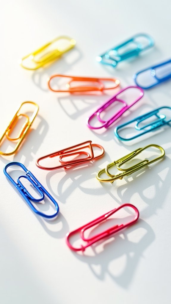vibrant assorted paper clips