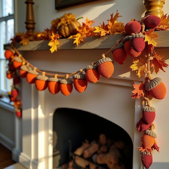 acorn themed decorative garland