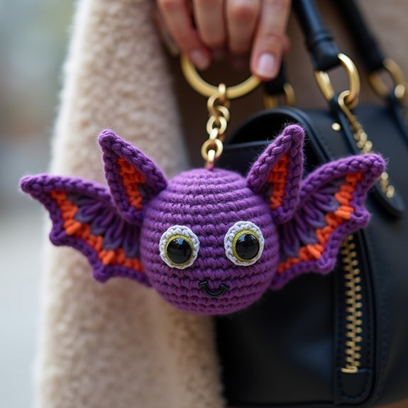 adorable bat shaped keychain accessory