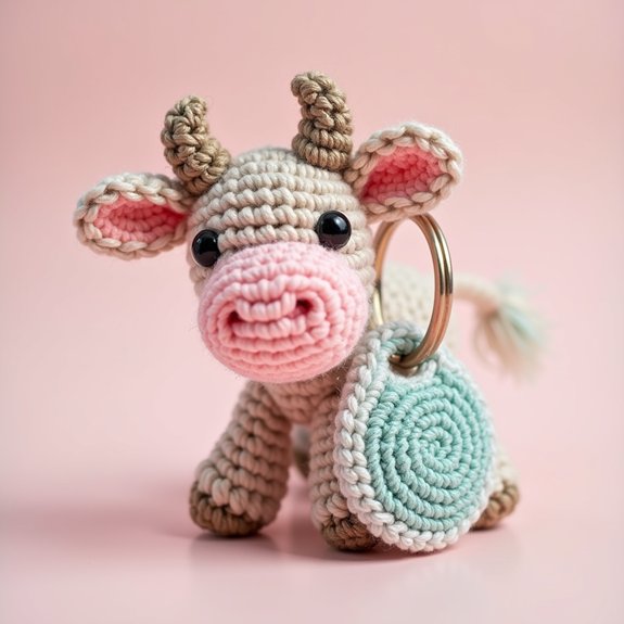 adorable cow shaped keychain