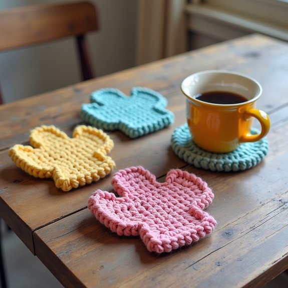 adorable crochet cactus coasters