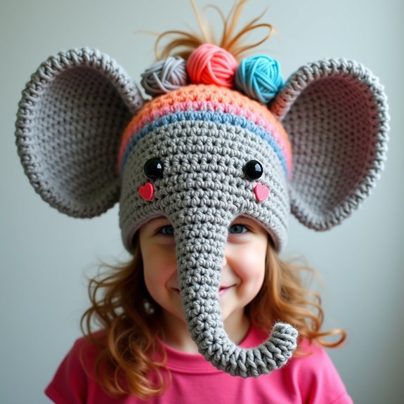 adorable crochet elephant hat